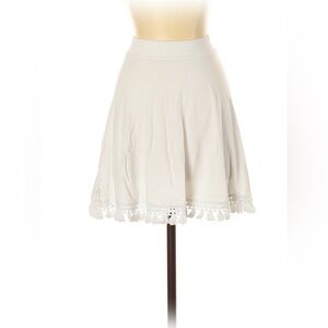ASOS White Tassel Fringe Skater Fit & Flare Skirt
